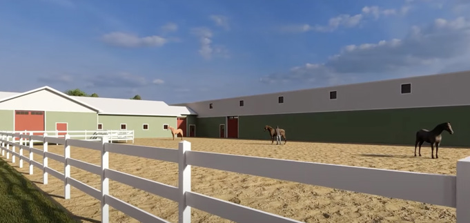 Equine center rendering