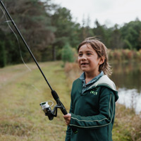 a boy fishing